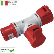 Αντάπτορ Βιομηχανικό Φις Αρσενικό 16A 4P 230V σε 2 Φις Θηλυκό 4P 16A IP44 EC690722